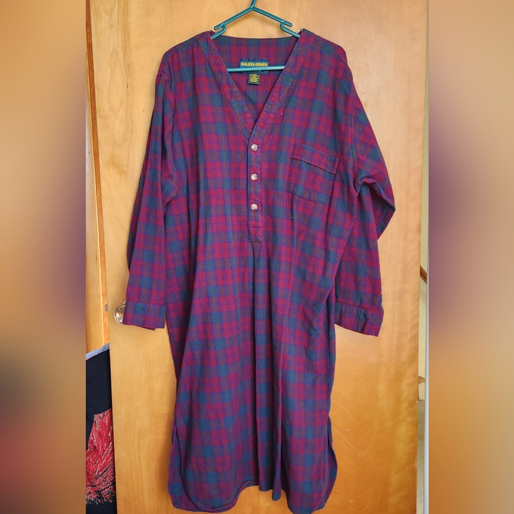 Plaid Long Sleeve Nightshirt